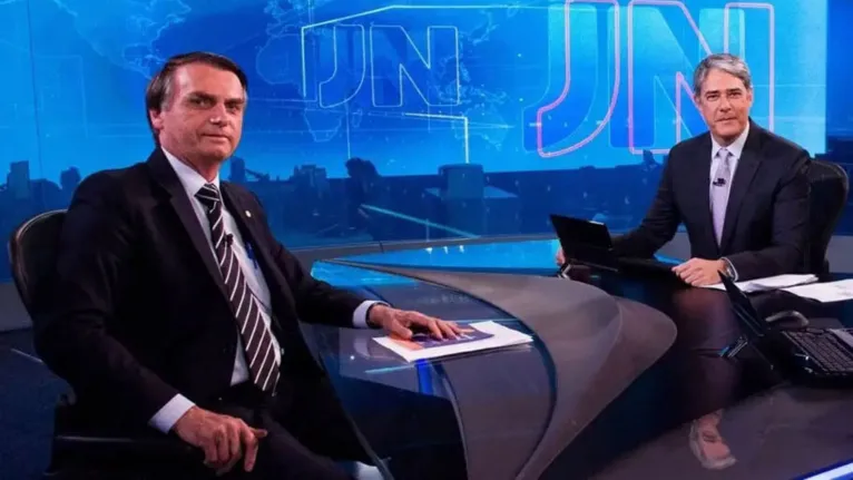 Bolsonaro e Bonner na sabatina do JN em 2018