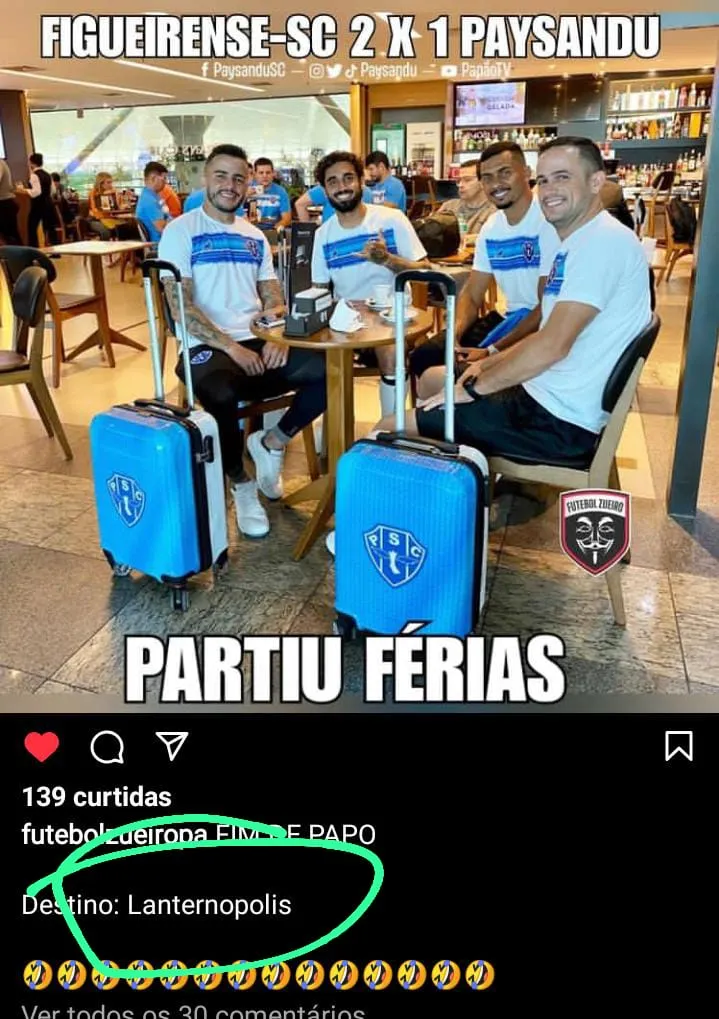 Paysandu vira alvo de memes após derrota em Santa Catarina