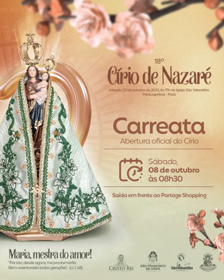 Cartaz da abertura do Círio em Parauapebas