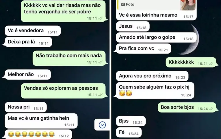 Bandido deixa golpe do Pix de lado para flertar com a vítima