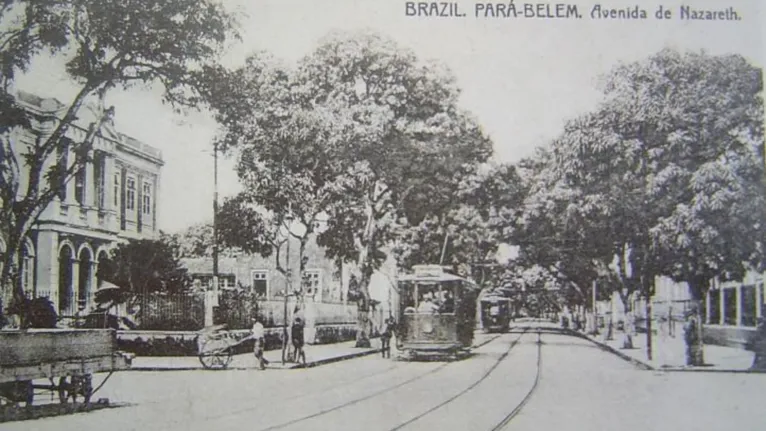 Avenida Nazaré em Belém na virada do século XIX para XX