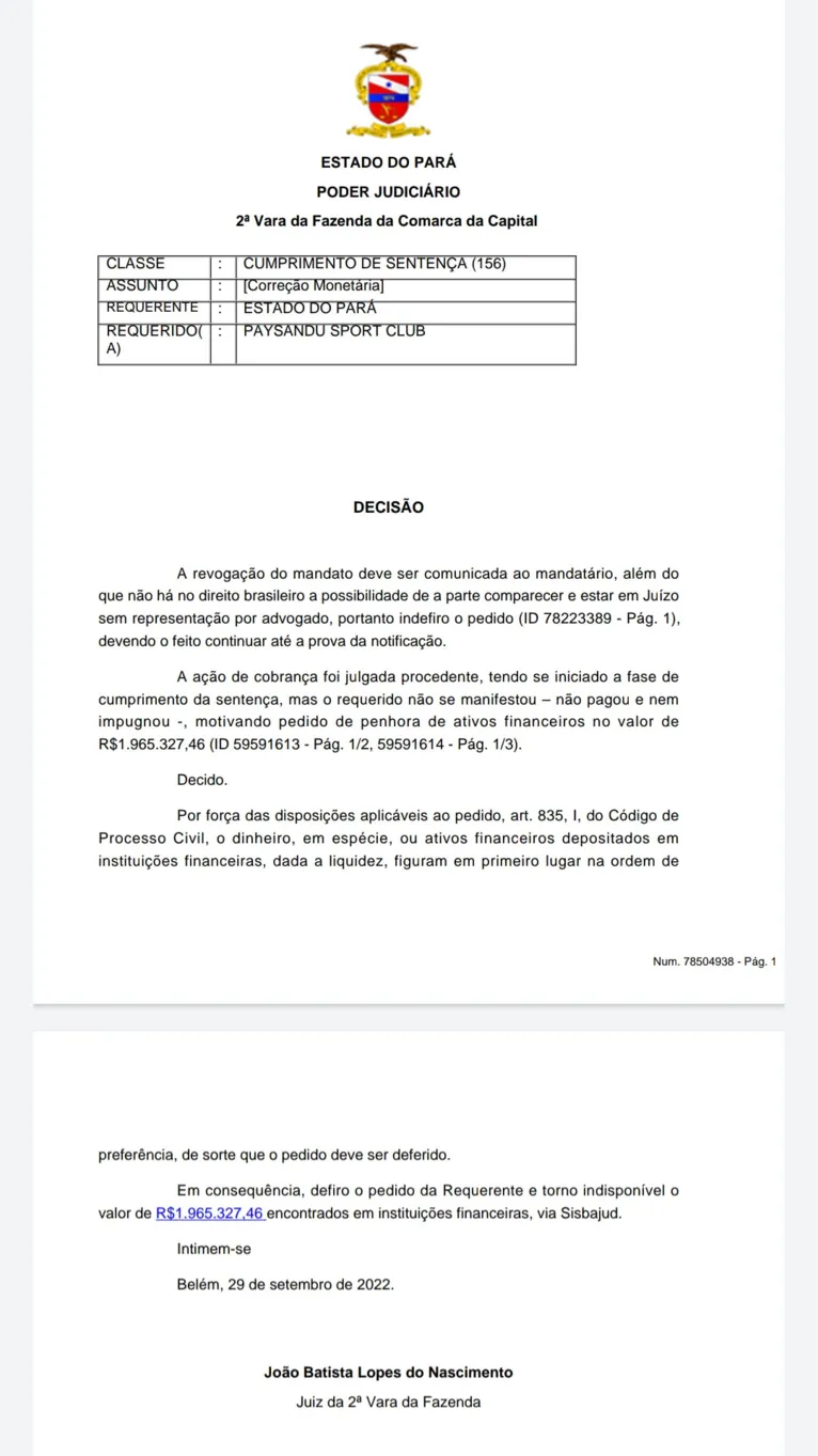 Paysandu possui dívida milionária por uso do Mangueirão