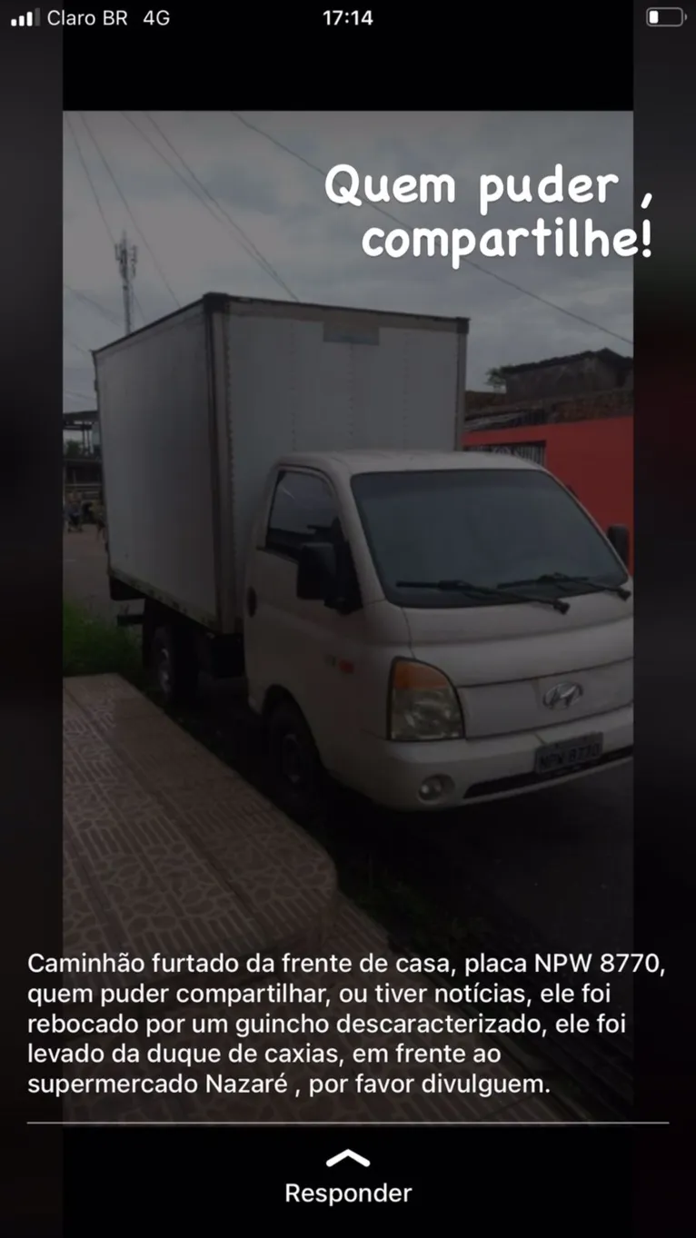 Caminhão
é “roubado” por guincho descaracterizado em Belém