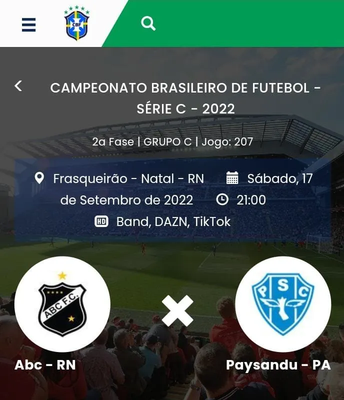 Jogo entre ABC e Paysandu tem horário modificado pela CBF