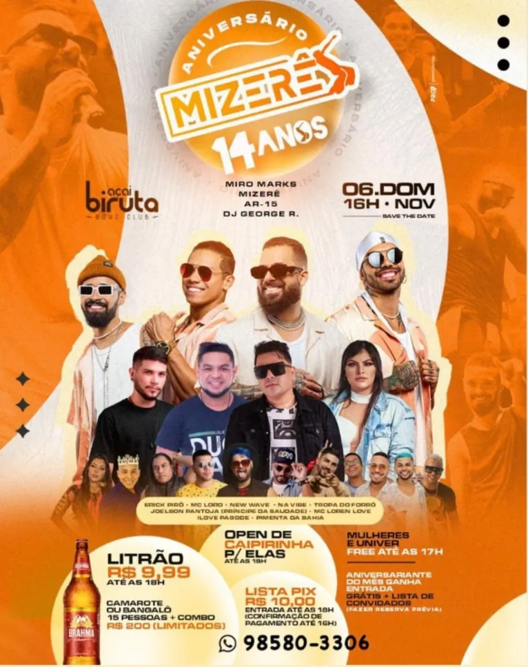 Mizerê comemora 14 anos de sucesso com show em Belém 