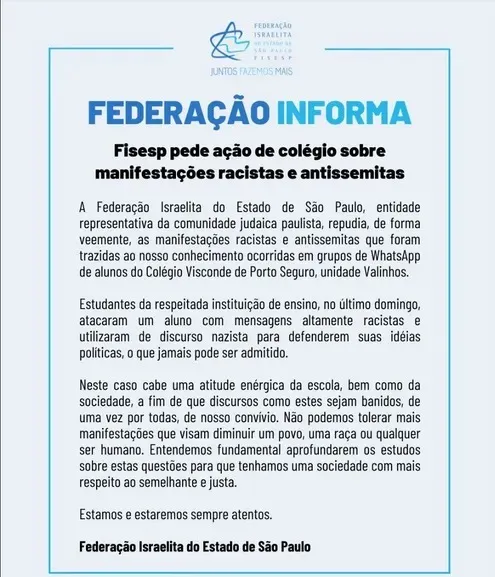 Escola de SP expulsa alunos por racismo, xenofobia e nazismo