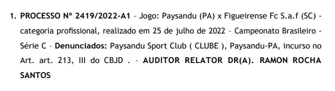 De novo! Paysandu será julgado por tumulto na Série C