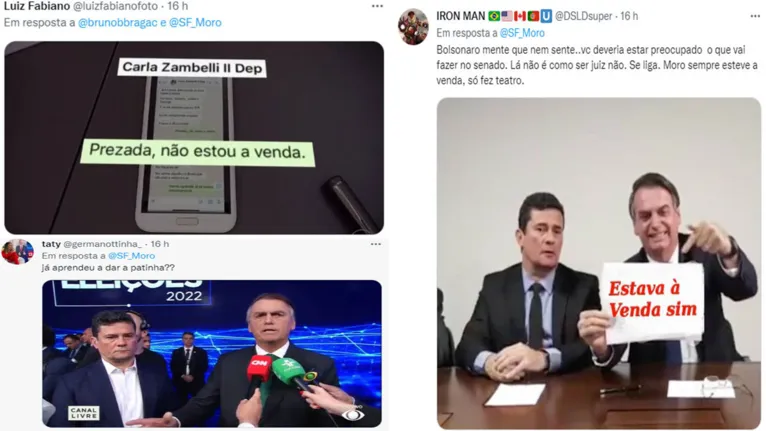 "Volta" de Moro e Bolsonaro rende memes e ressuscita prints