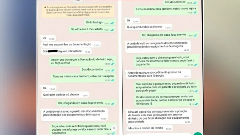 Trecho das conversas dos criminosos com os pacientes