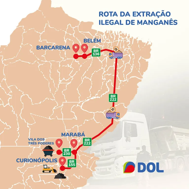 PF e PRF combatem a extração ilegal de manganês no Pará