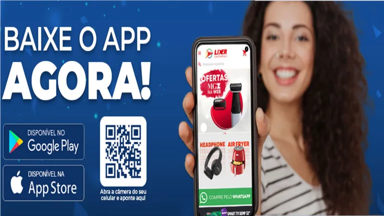 É só baixar o app do Shopping Líder na loja de aplicativos e aproveitar