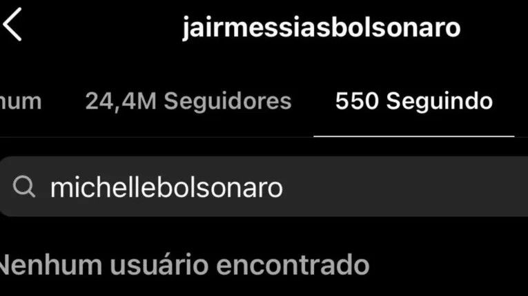 Bolsonaro e Michelle deixam de se seguir no Instagram