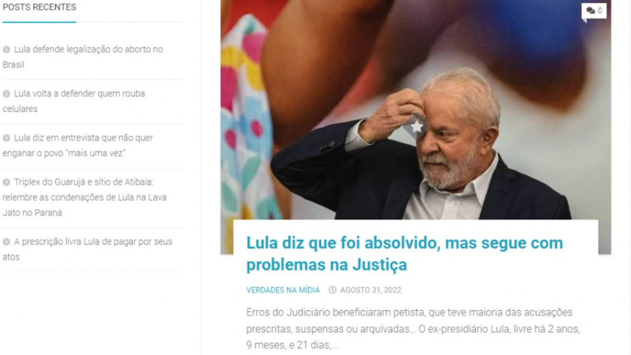 O site Lulaflix que reúne conteúdo negativo contra Lula sai do ar