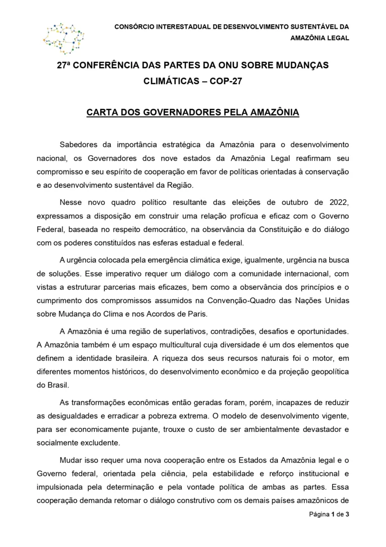 Helder lança Plano de Bioeconomia e Carta da Amazônia