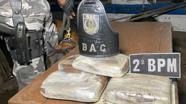 Cão da PM encontra 5 quilos de maconha em embarcação