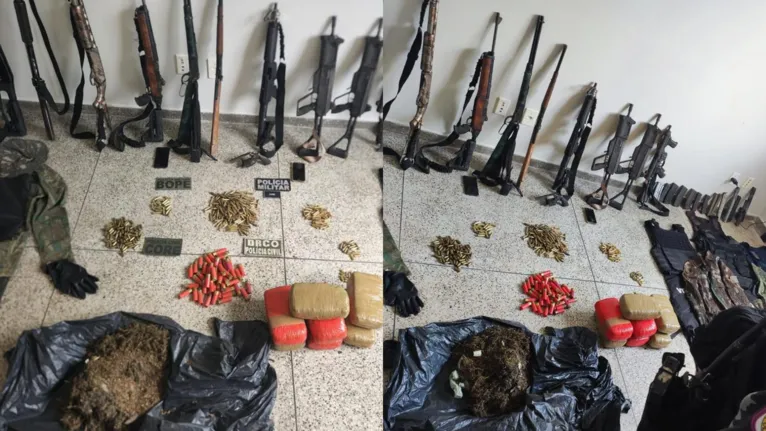 Armas e drogas foram encontradas com os criminosos