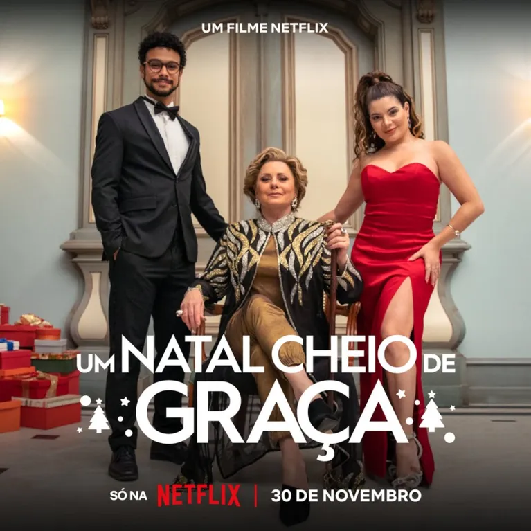 Filme “Um Natal Cheio de Graça”, que tem a estreia marcada para o dia 30 na Netflix.