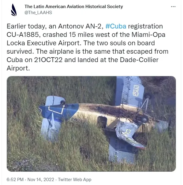 Jovem piloto rouba avião para fugir de Cuba e cai em Miami