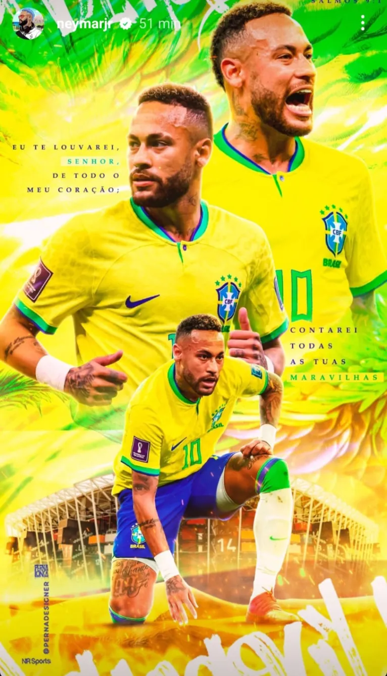 Neymar posta mensagem bíblica antes da decisão