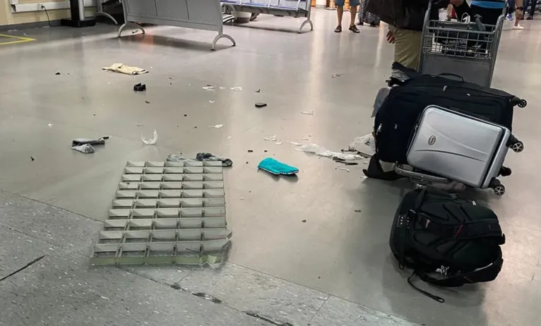 Mala explode e causa pânico em aeroporto de Guarulhos em SP