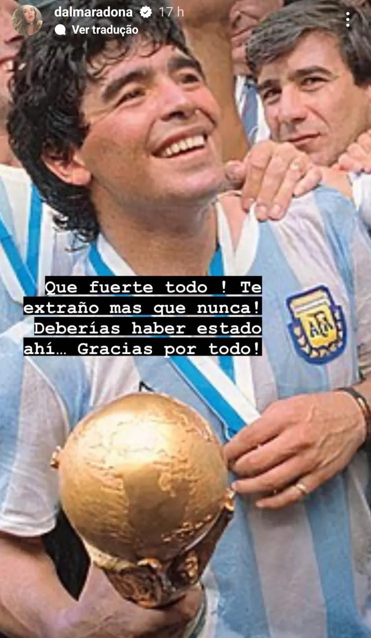 Filha lembra de Maradona após tri da Argentina