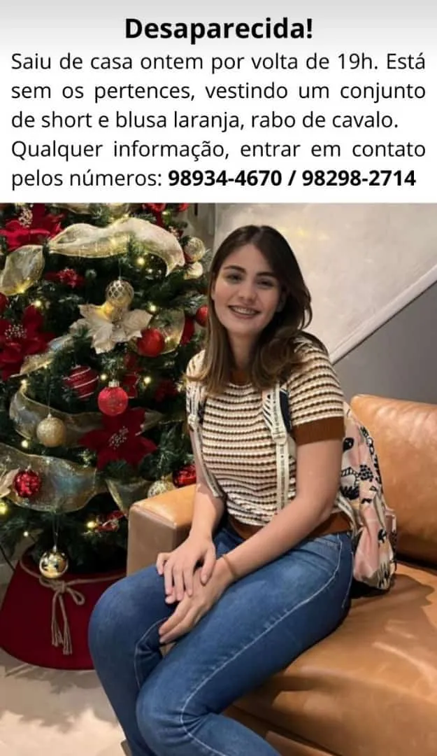 Família faz buscas por jovem que sumiu dias antes do Natal