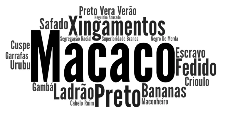 Nos casos analisados o termo “macaco” foi a ofensa mais utilizado ao hostilizar um atleta, comissão técnica, árbitros, times e torcidas.