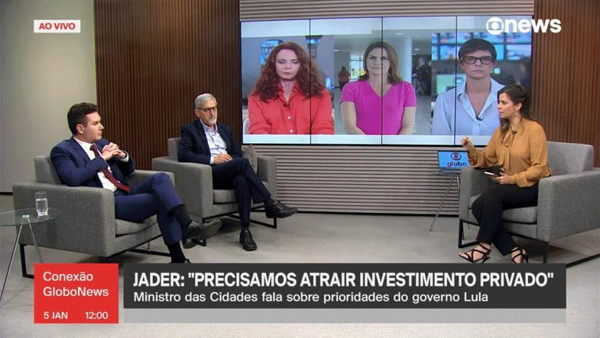 Em entrevista à Globonews, Jader Filho detalhou as prioridadades de sua gestão no Ministério das Cidades.