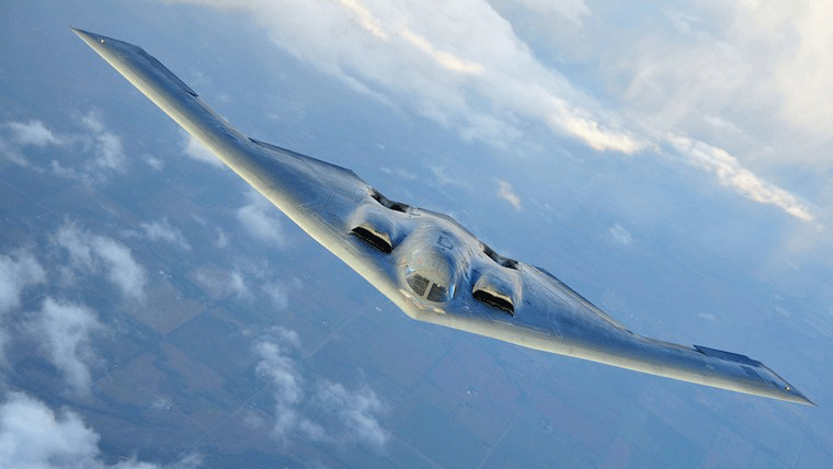 Bombardeiro B-2A Spirit, que será substituído pelo B-21 Raider, é um dos marcos da aviação militar moderna dos EUA.