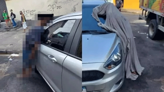 Em janeiro deste ano, um homem também foi encontrado morto em pé ao lado de um carro, em Santos, no litoral de São Paulo.