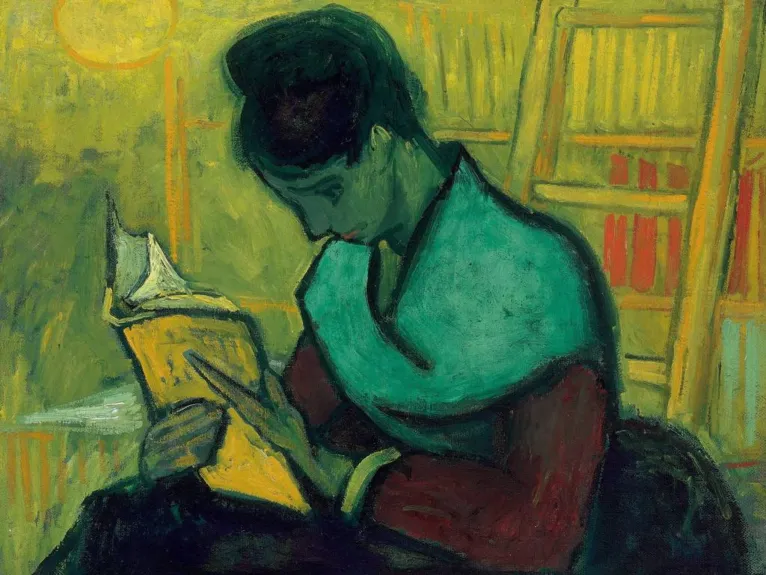 A tela 'A Leitora de Romances', pintada por Van Gogh em 1888.