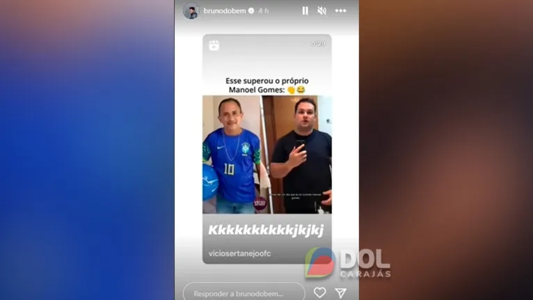 Bruno, dupla de Marrone, compartilha vídeo sobre Manoel Gomes