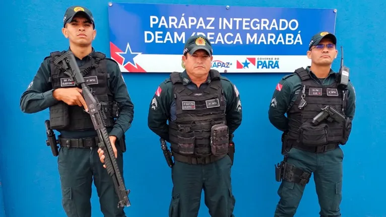 A guarnição policial que prendeu o suspeito e o apresentou na 21ª seccional e na Deam em Marabá
