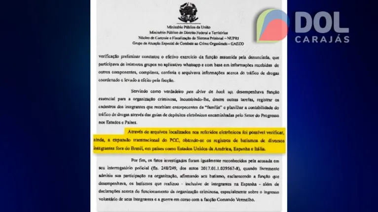 Em denúncia feita pelo Ministério Público do Distrito Federal (MPDFT), a acusada aparece como “verdadeiro pen drive de backup” da organização