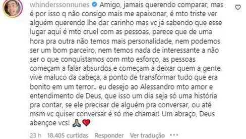 "Não consigo me apaixonar", desabafa Whindersson Nunes 