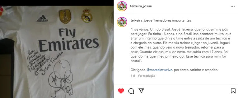 Técnico da Tuna ganha presente de ídolo do Real Madrid