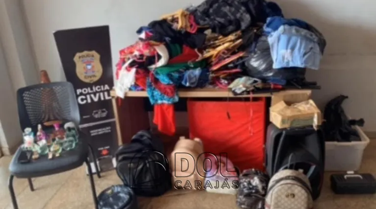 As roupas e outros itens furtados pelo casal estavam na kit net em Confresa (MT)