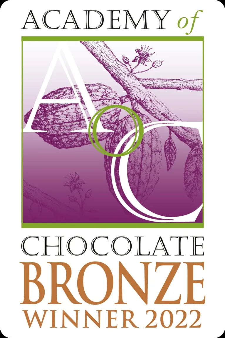 Selo Bronze da Academy of Chocolate de Londres concedido para Gaudens chocolate branco com cupuaçu