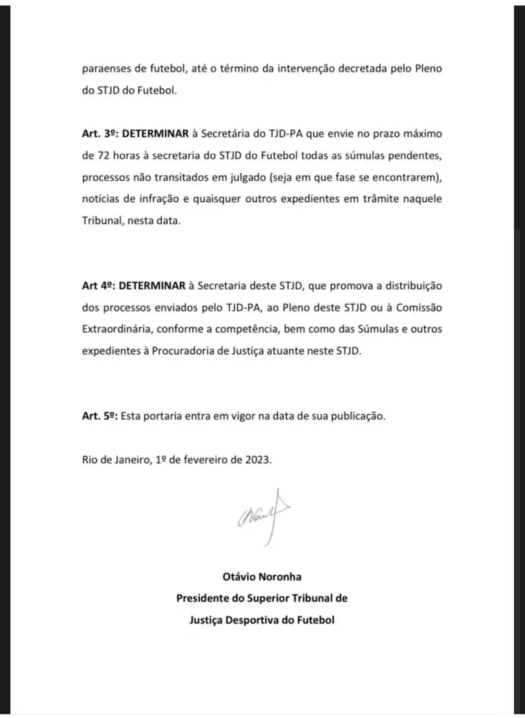 FPF é notificada sobre intervenção no TJD do Pará 