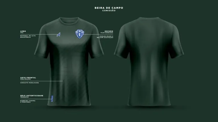 Camisa da comissão técnica em jogo