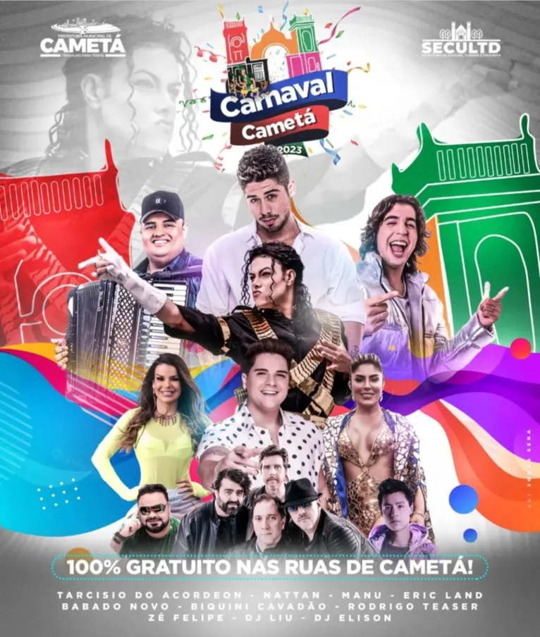 Nattan e muito mais: carnaval em Cametá terá shows gratuitos