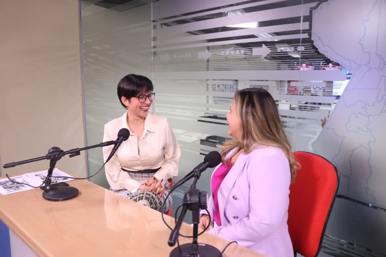 Priscila Belfort e Norimar Muller durante a gravação do especial Mulheres empreendedoras no DOLDelas.