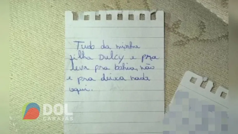 A mãe também pede que as coisas da filha sejam levadas para a Bahia