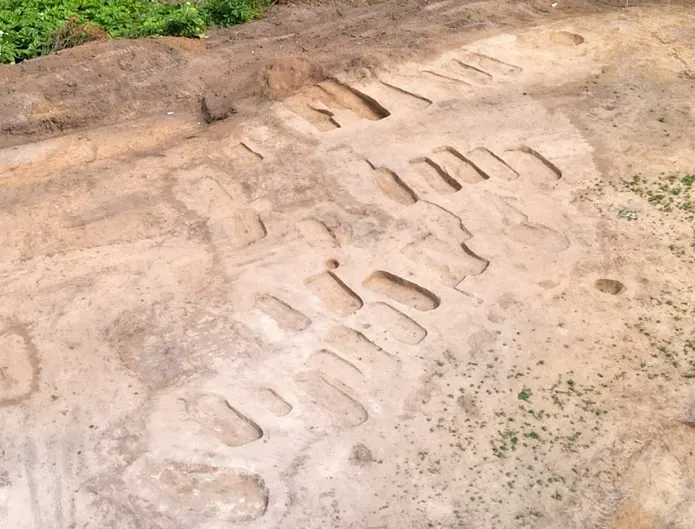 Cemitério onde a imagem antiga foi encontrada