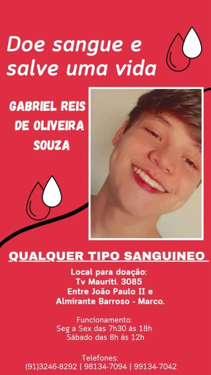 Adolescente com leucemia precisa de doação de sangue. Ajude!