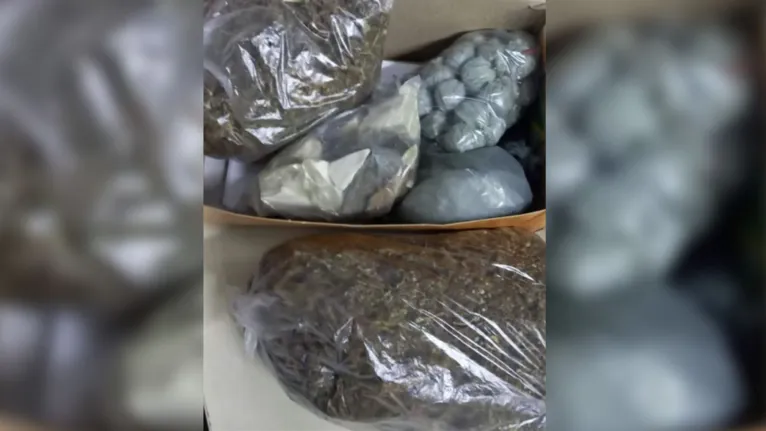 A suspeita tentou esconder parte da droga na roupa do filho