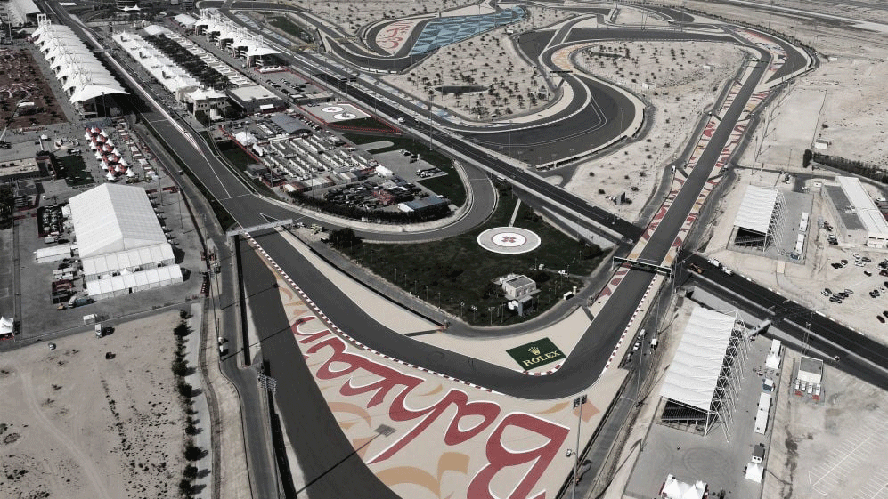 Vista aérea do Circuito Internacional do Bahrein.