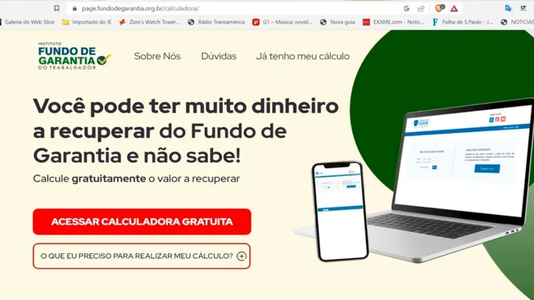 O instituto disponibiliza uma calculadora em que é possível saber qual seria a diferença no saldo do FGTS em caso de correção pela inflação