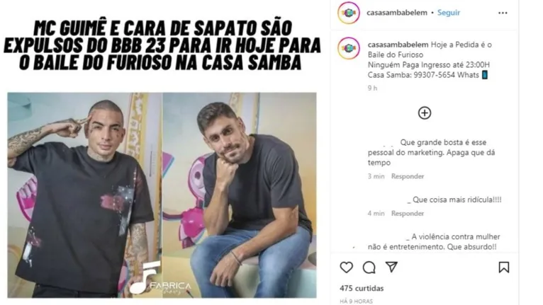 Publicação teve muitos comentários negativos