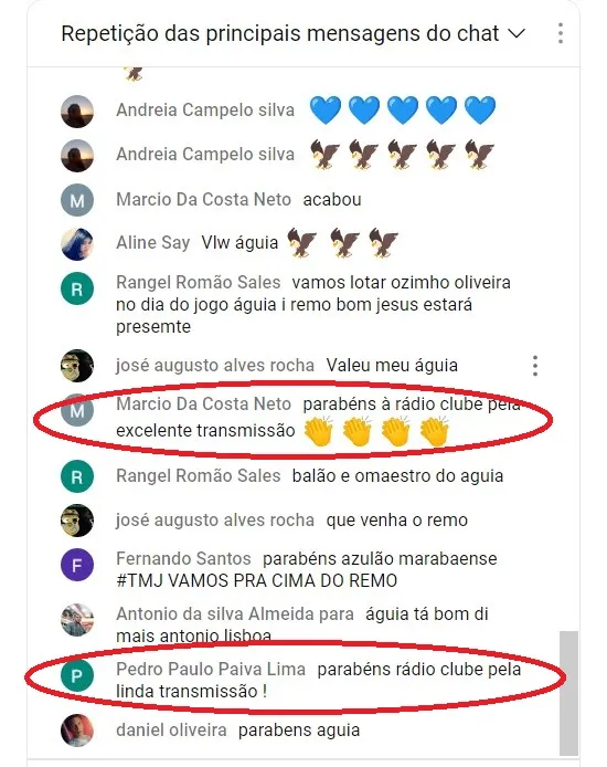 Os comentários dos internautas mostram a qualidade do serviço prestado pela Rádio Clube FM 100,7, também na internet